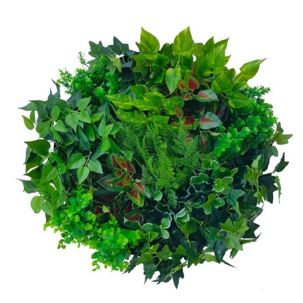 Artificial Green Wall Disc Art Mixed Fern and Ivy