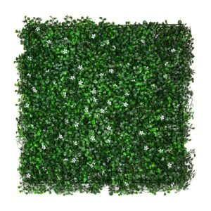 Artificial Flowering Buxus Hedge Vertical Green Wall