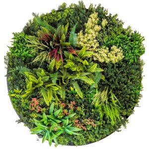 Artificial Green Wall Disc Art Mixed Foliage
